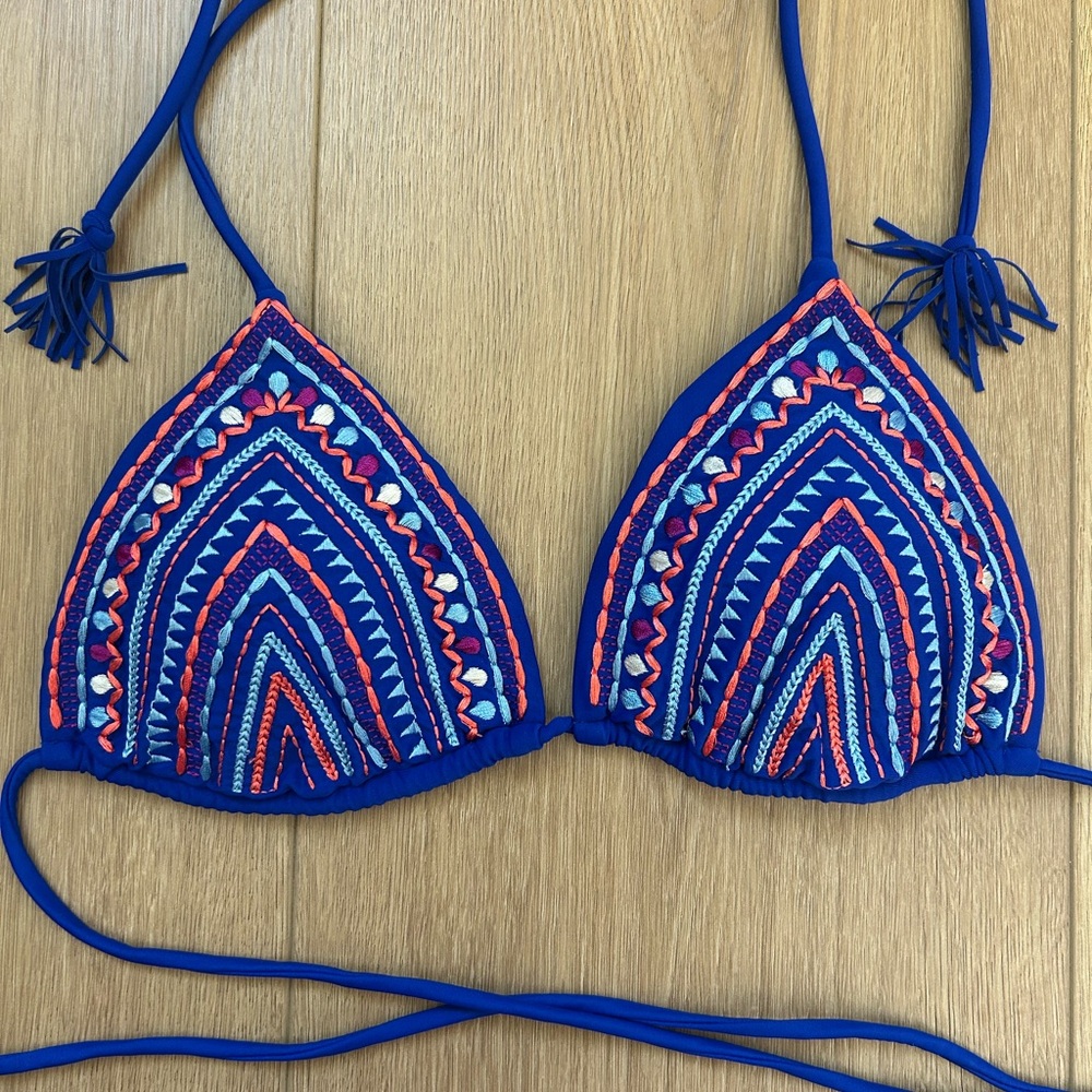 American Eagle Outfitters Blue Embroidered Bikini - Picture 2 of 3